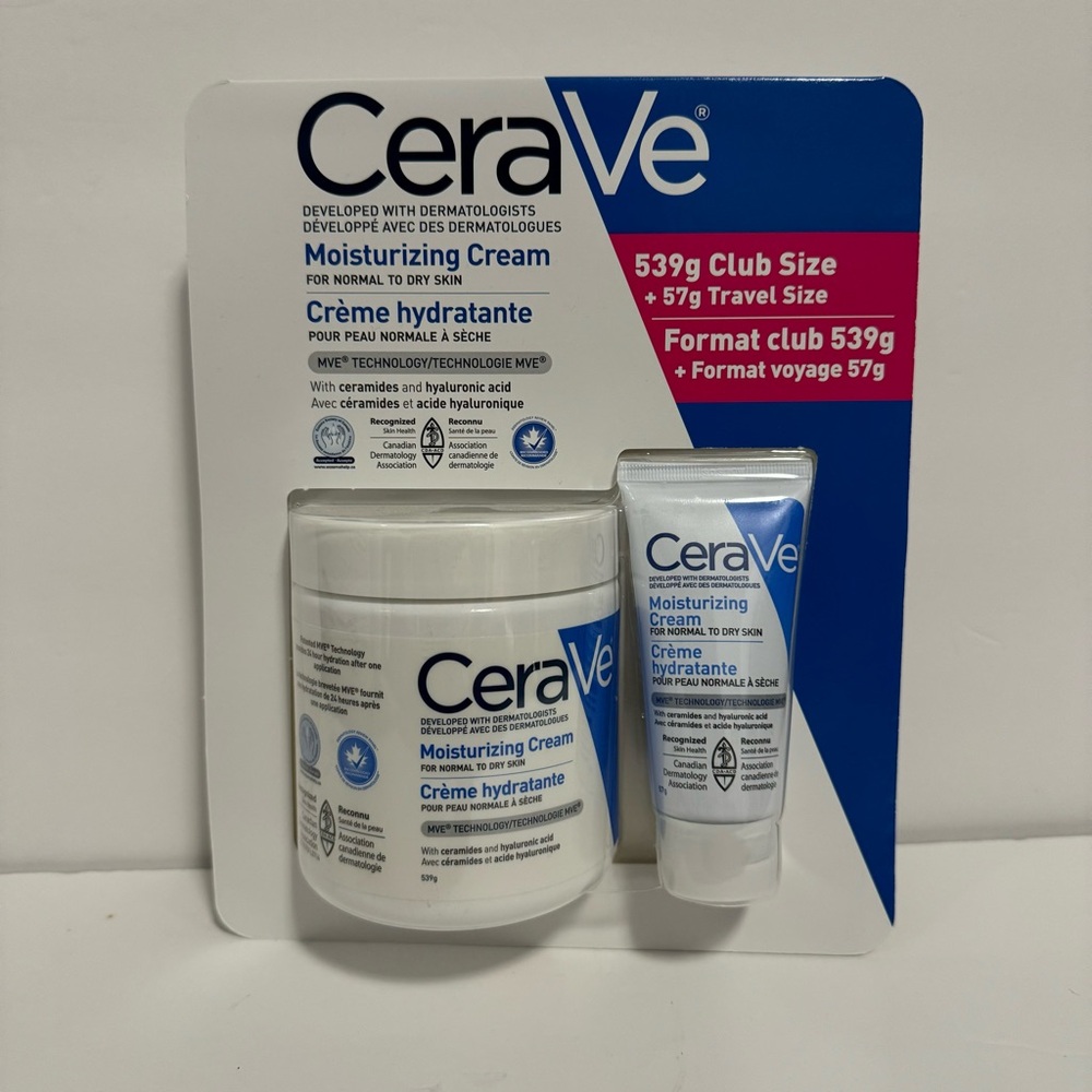 Brand New CeraVe Moisturizing Cream 539ml tub + 57ml travel size